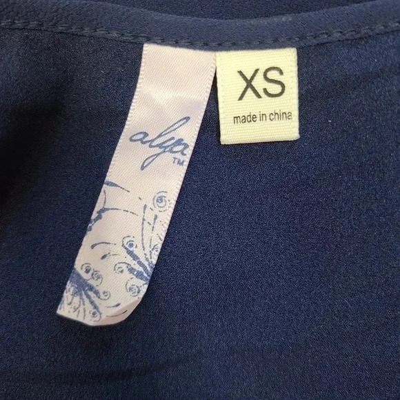 Alga Francescas Navy Blue Silver Bronze Sequin Beaded Art Deco Shift Dress Small - Picture 12 of 14